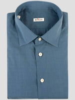 Kiton Blue Cotton Shirt