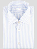 Kiton Blue White Cotton Shirt