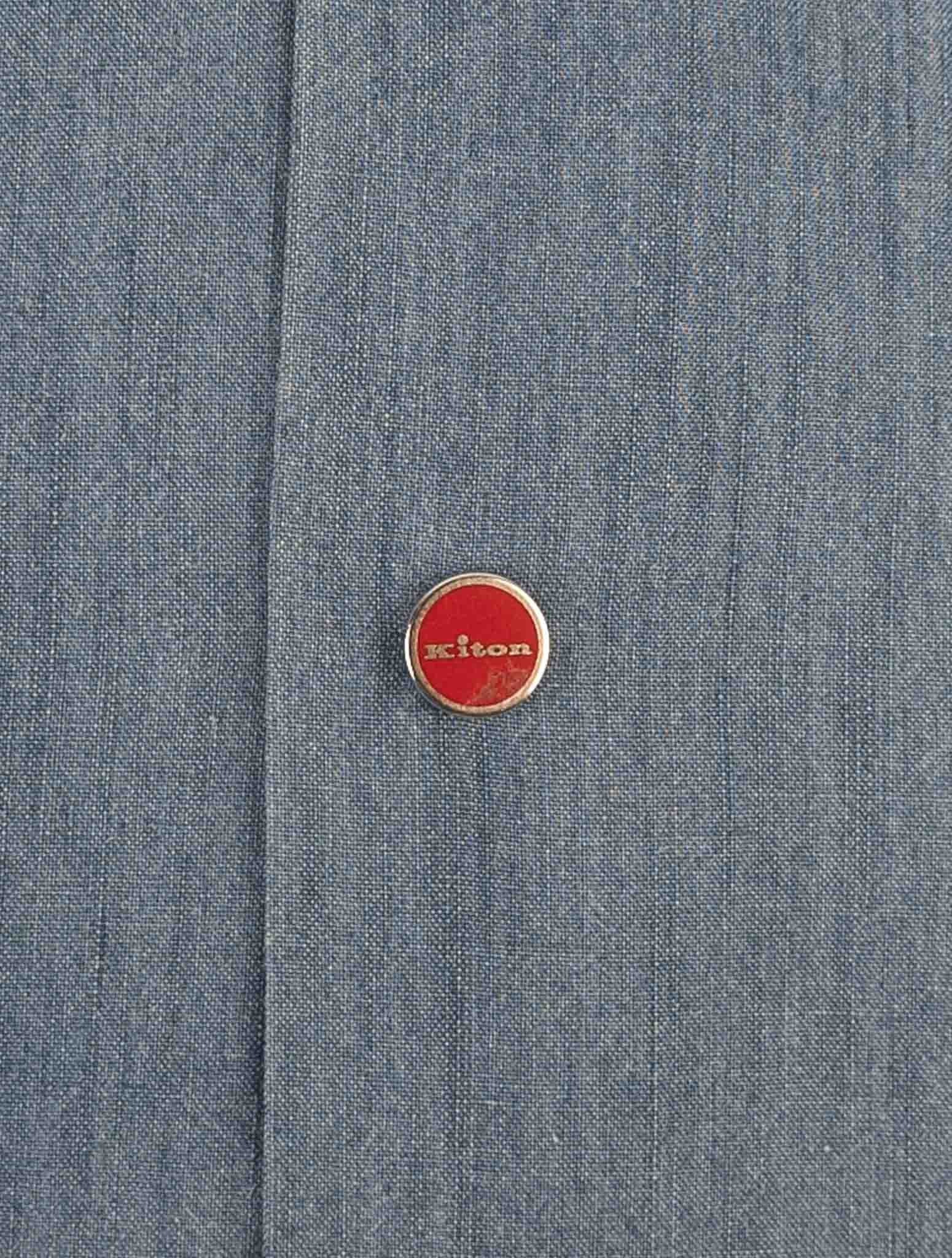 Kiton Blue Cotton Lyocell Shirt