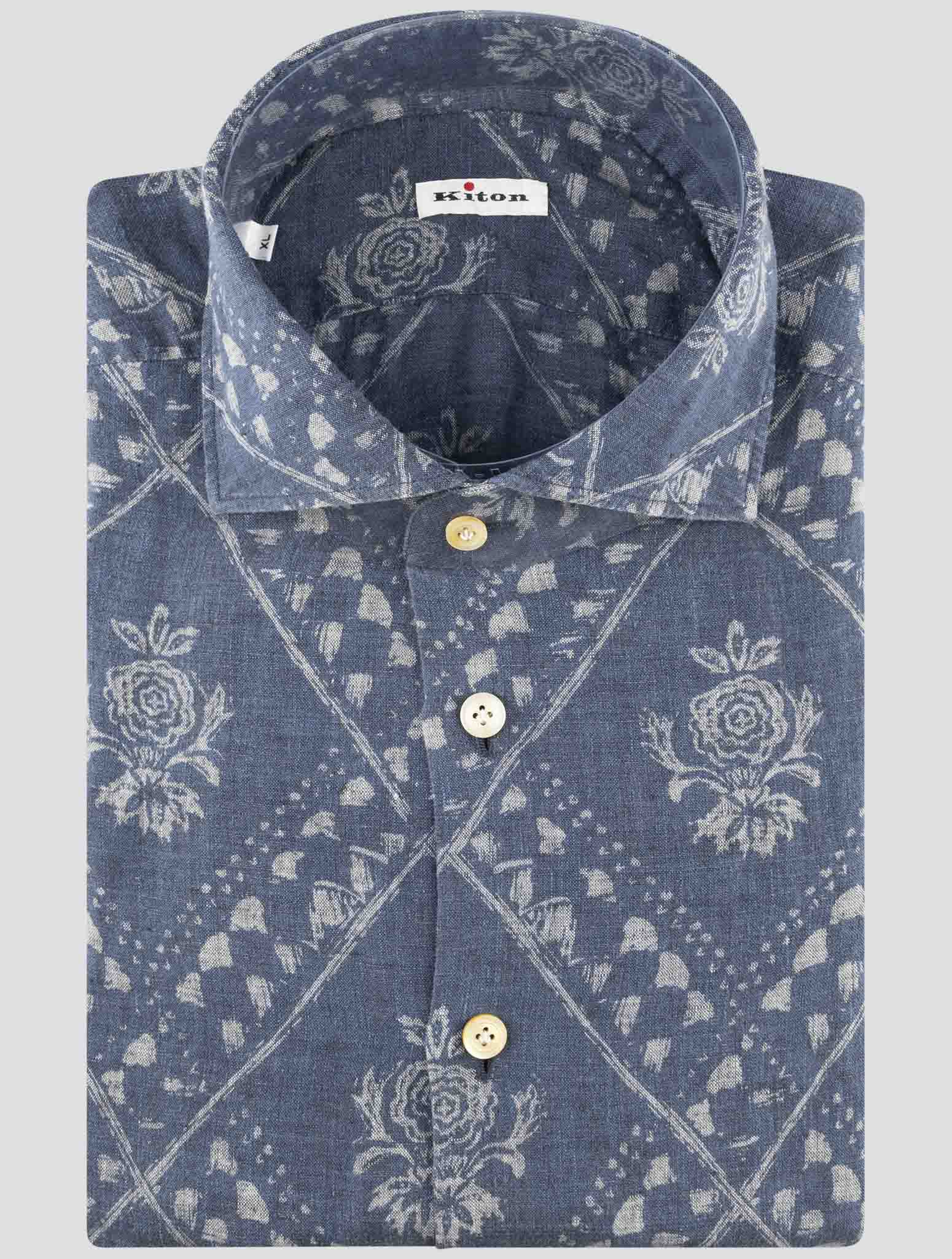 Kiton Gray Linen Shirt