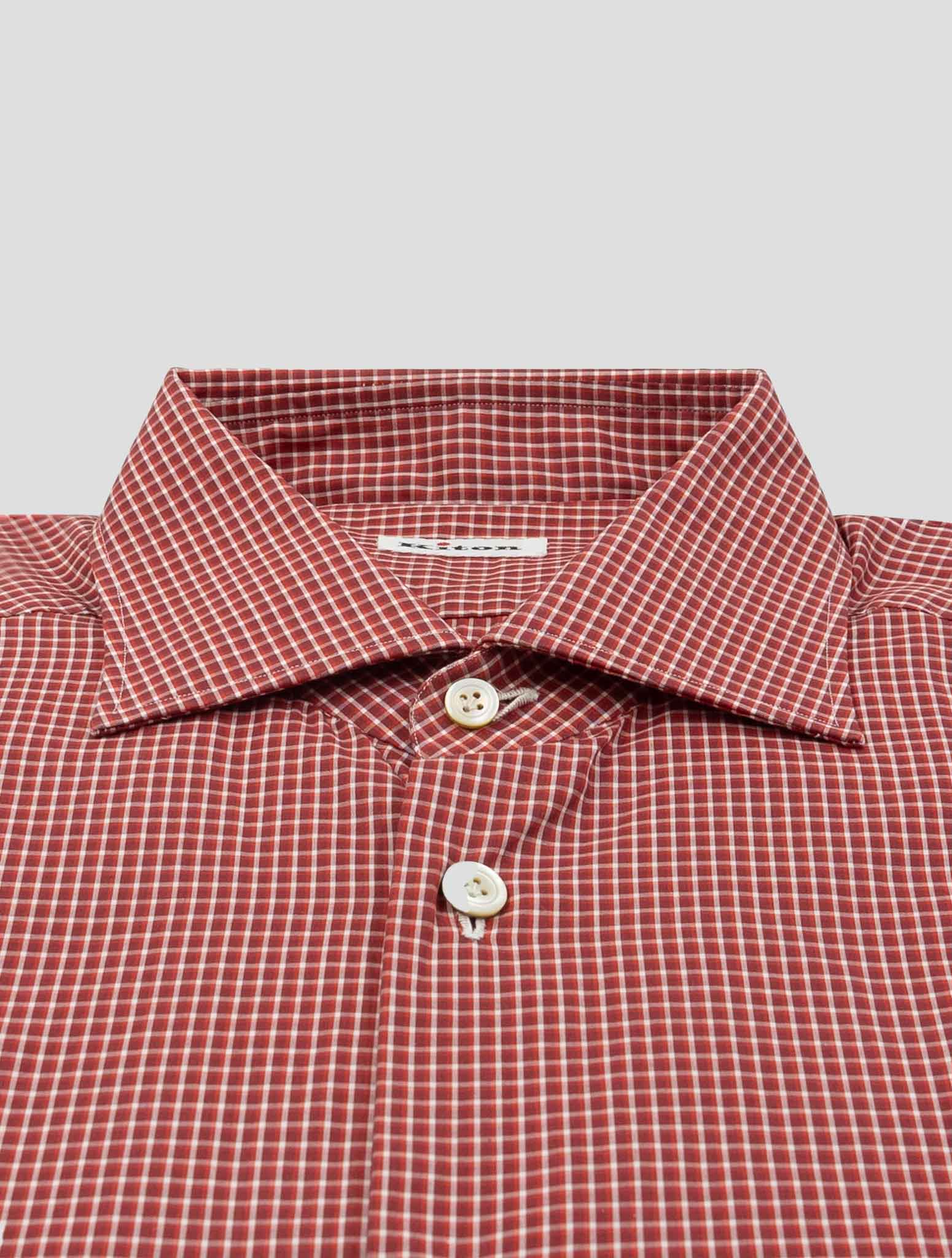 Kiton Red Cotton Shirt