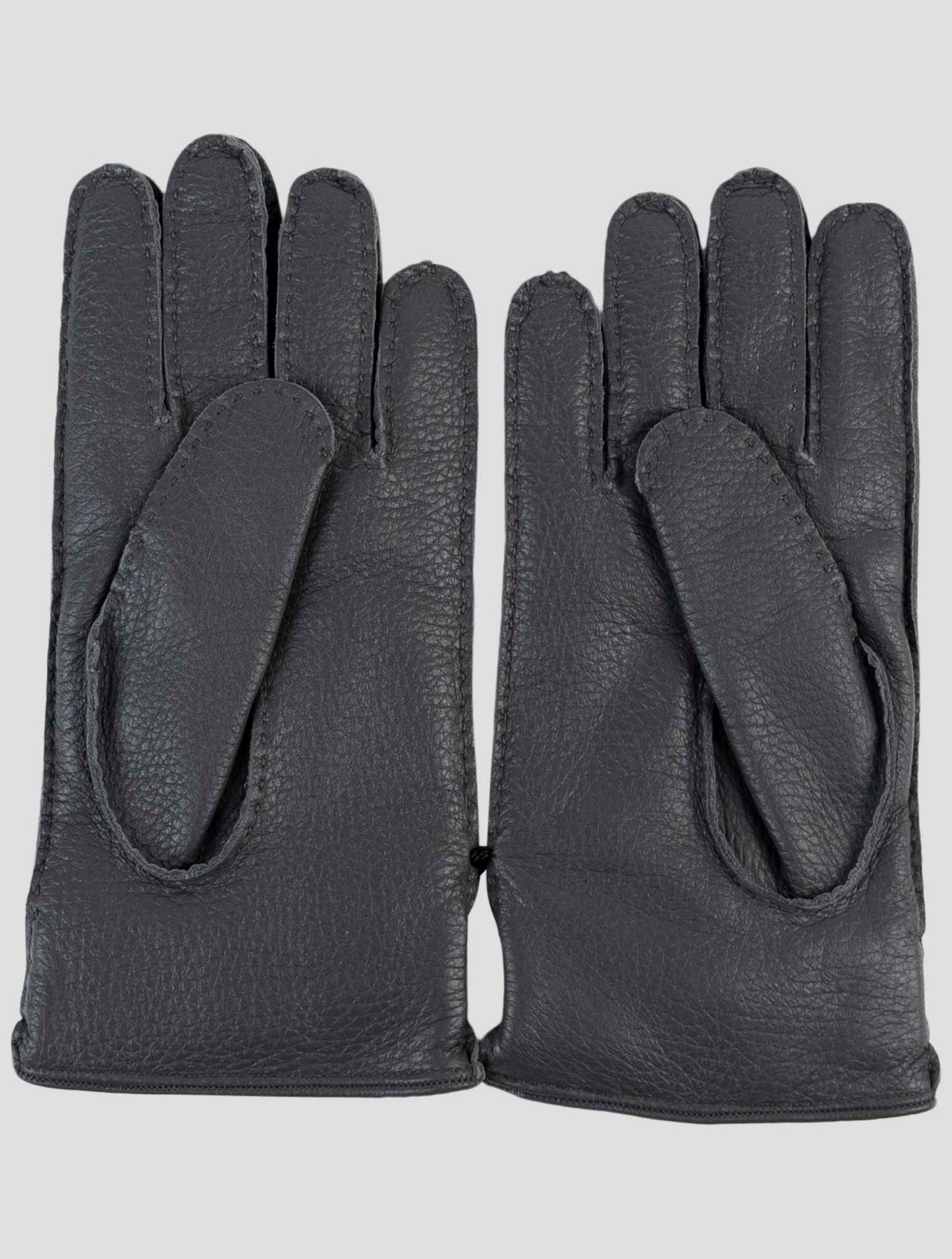 Kiton Gray Leather Gloves