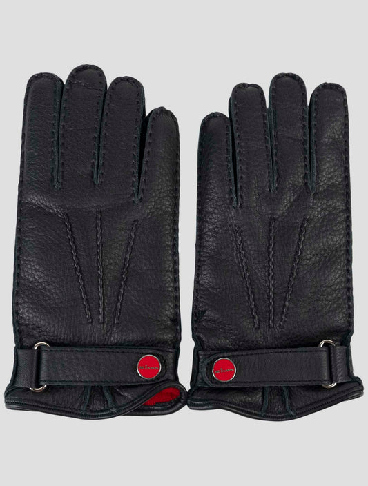 Kiton Blue Leather Gloves