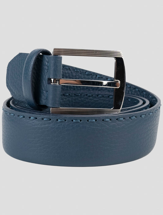 Kiton Blue Leather Belt