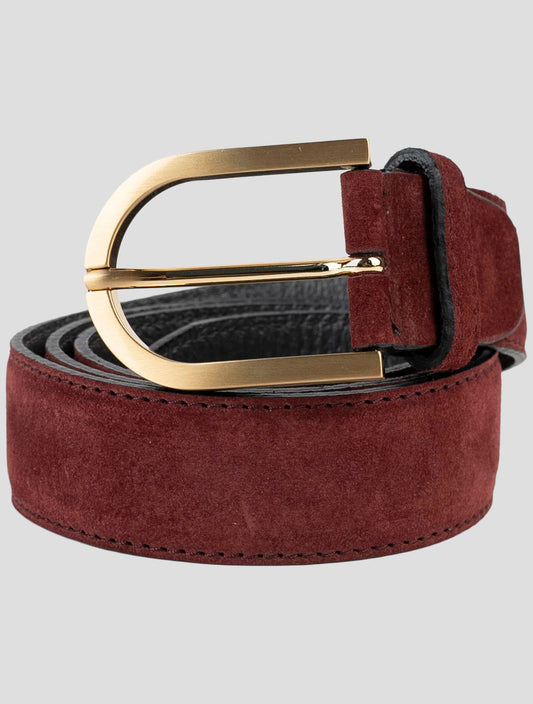 Kiton Burgundy Leather Suede Belt