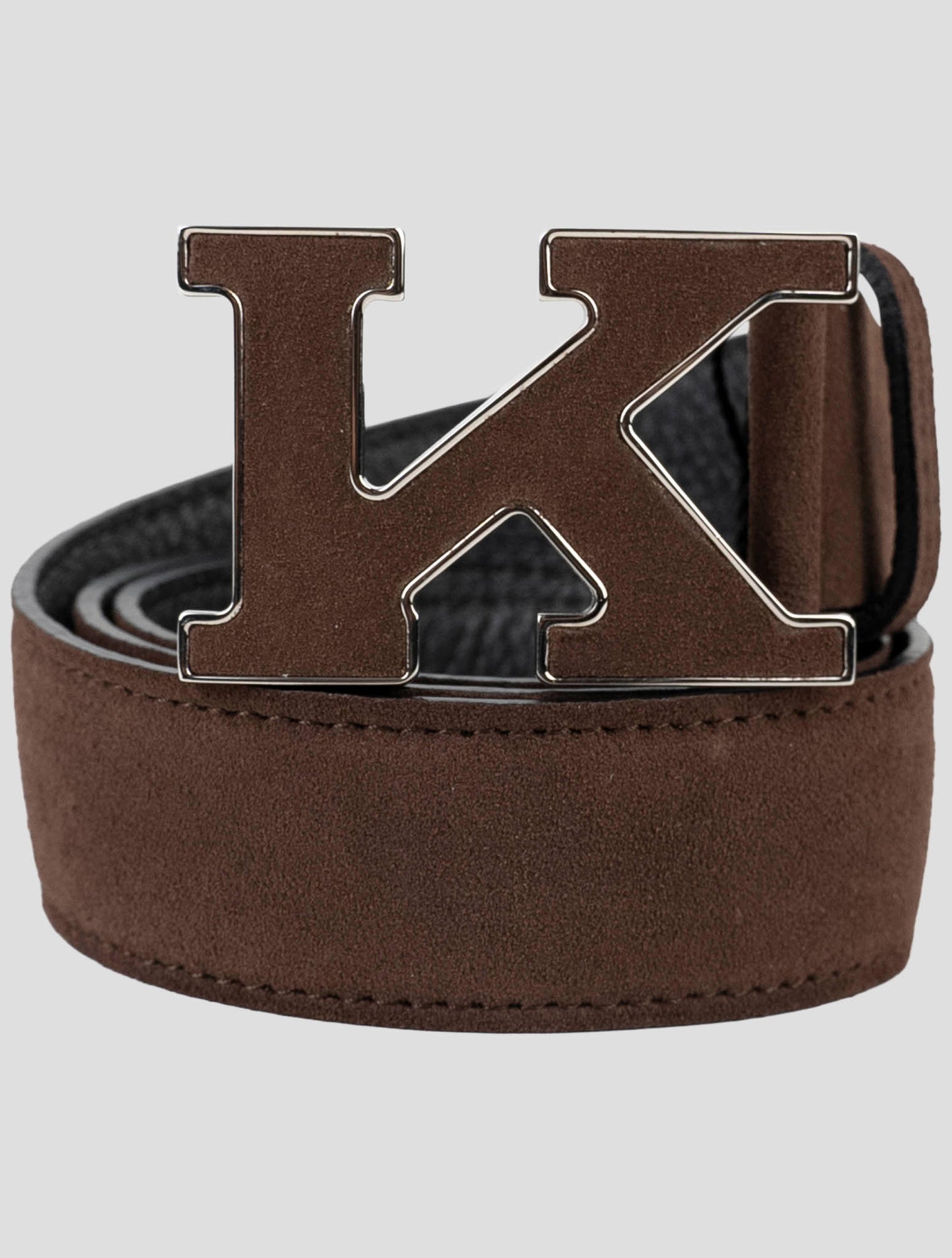 Kiton Brown Leather Suede Belt