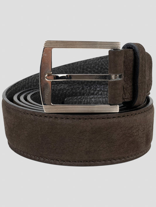 Kiton Brown Leather Suede Belt