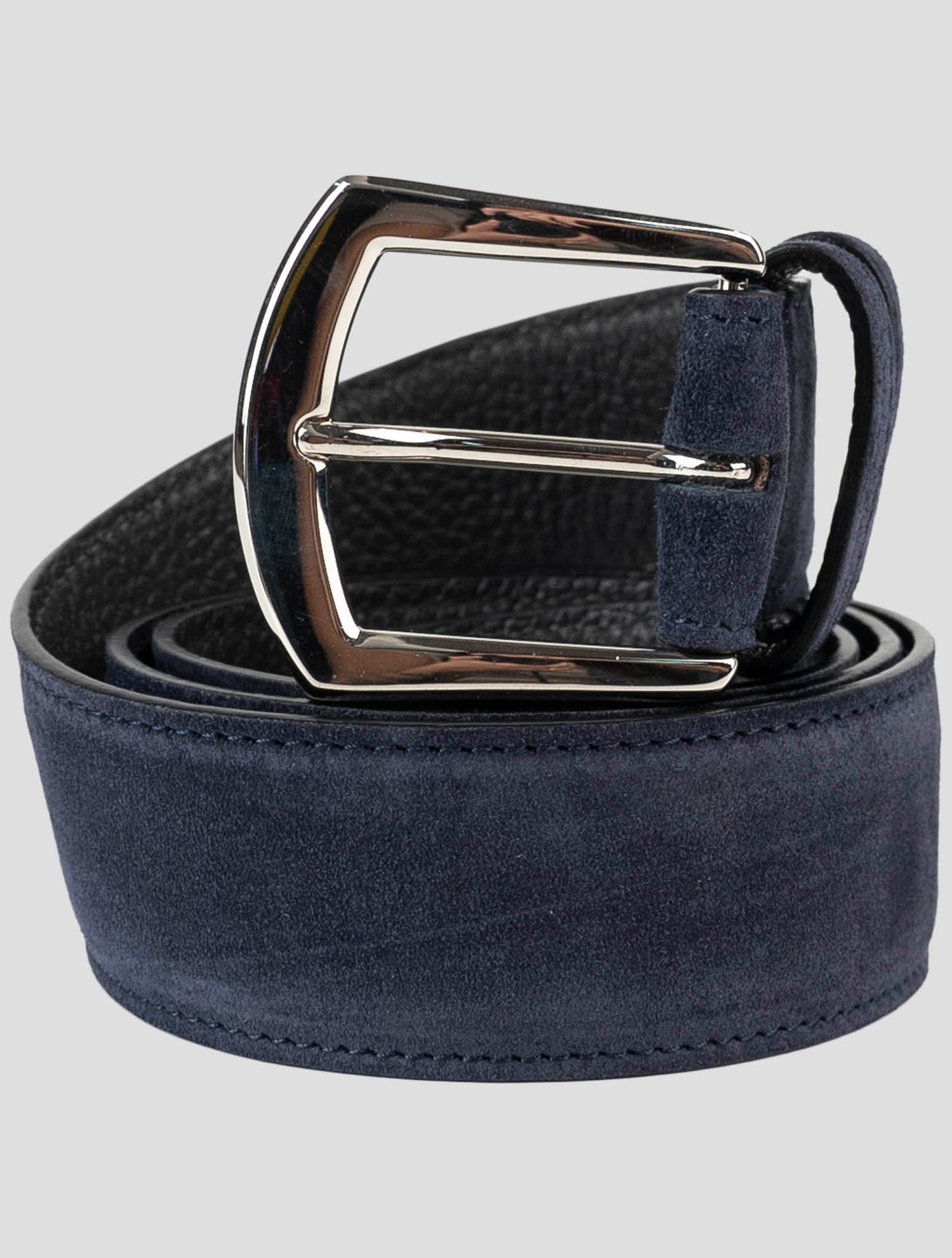 Kiton Blue Leather Suede Belt