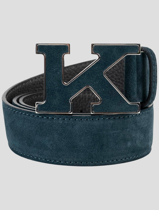 Kiton Green Leather Suede Belt