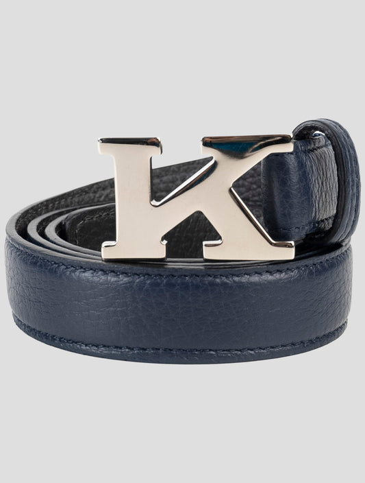 Kiton Blue Leather Belt