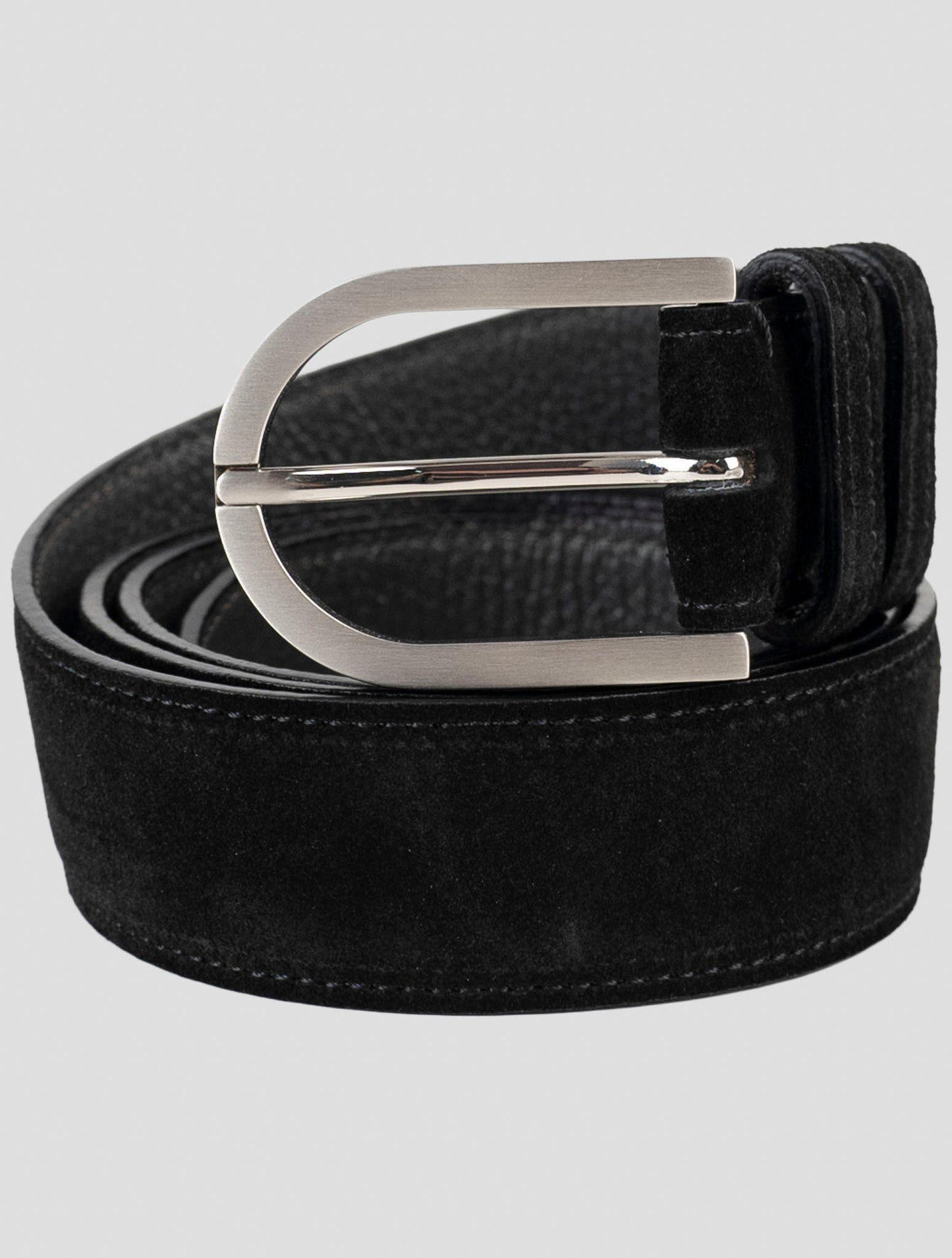 Kiton Dark Blue Leather Suede Belt