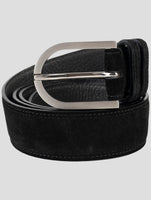 Kiton Dark Blue Leather Suede Belt