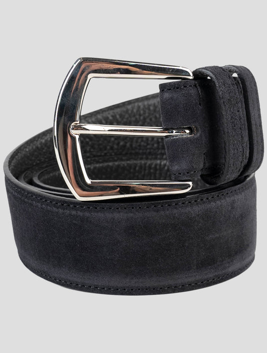 Kiton Blue Leather Suede Belt