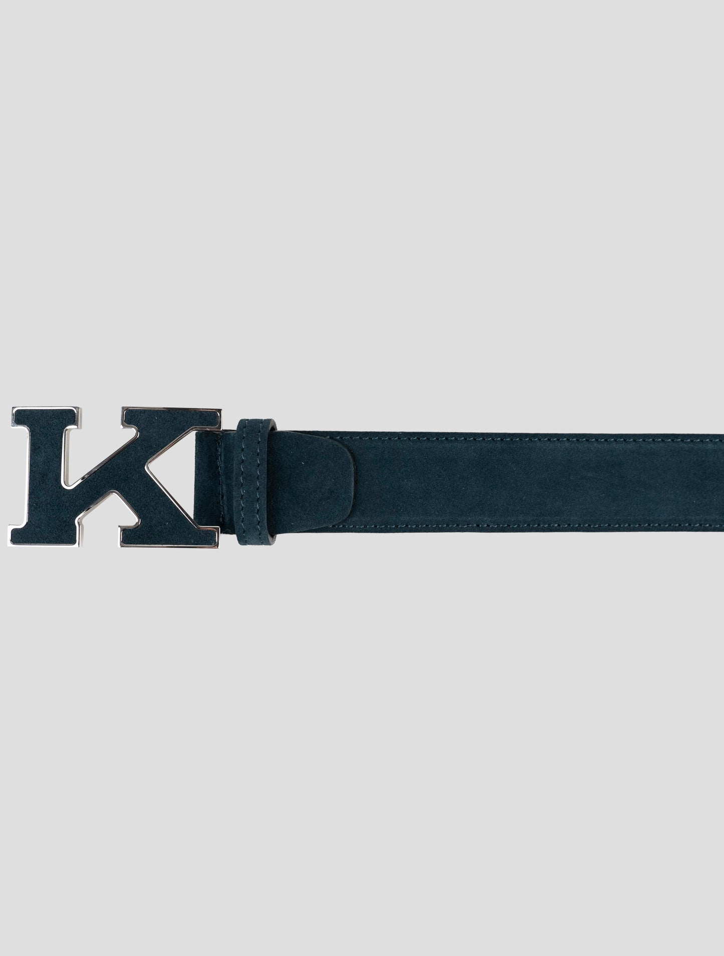 Kiton Blue Leather Suede Belt