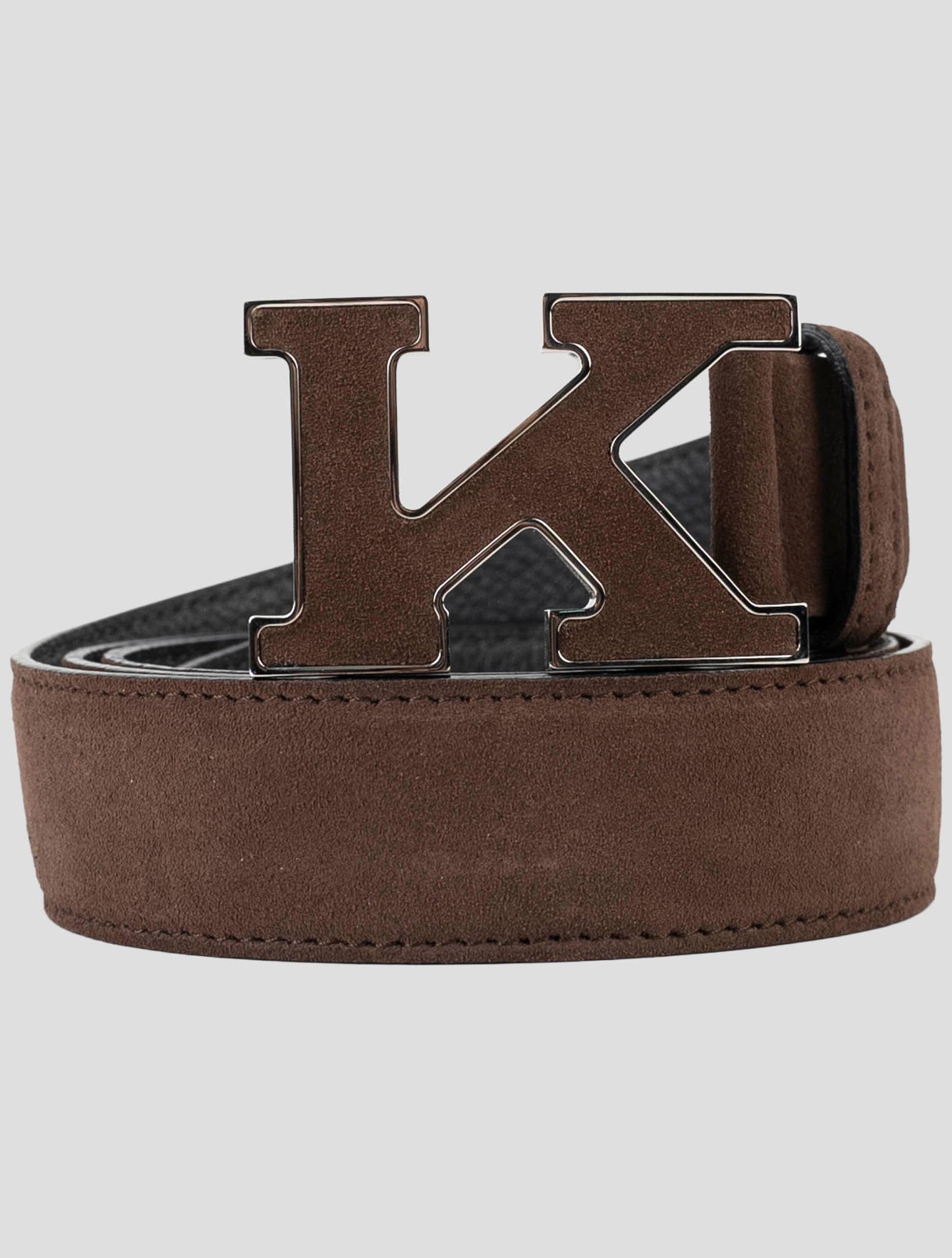 Kiton Brown Leather Suede Belt