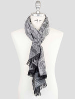 Kiton Gray Wool Silk Scarf