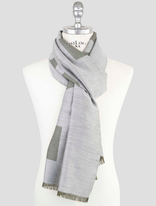 Kiton Green Cashmere Silk Scarf