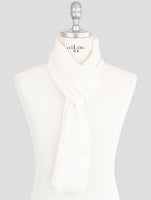 Kiton White Wool Silk Scarf