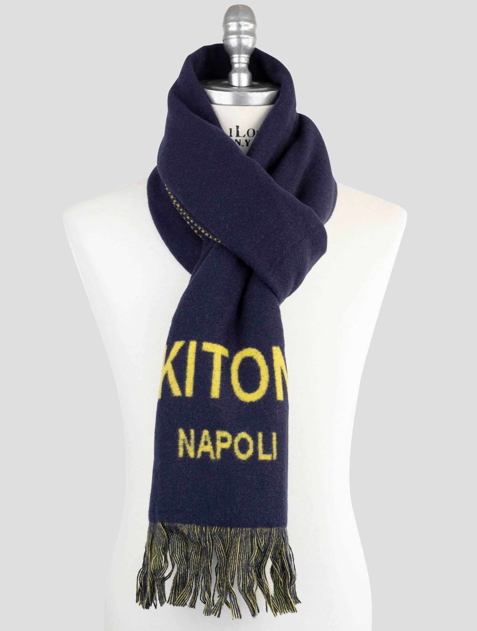 Kiton Blue Cashmere Scarf