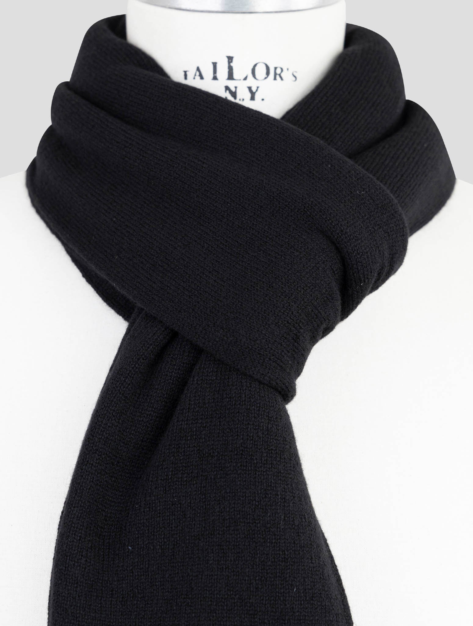 Kiton Black Cashmere Scarf