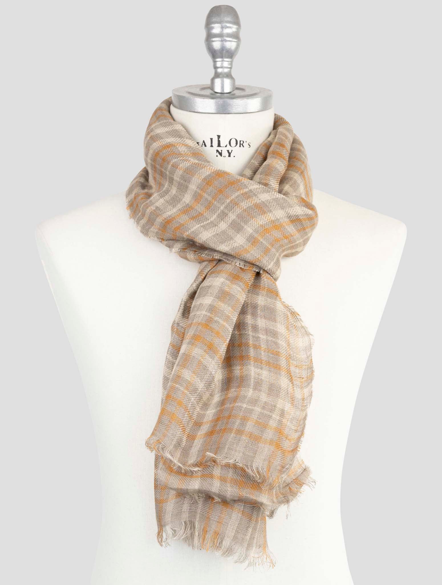 Kiton Brown Linen Scarf