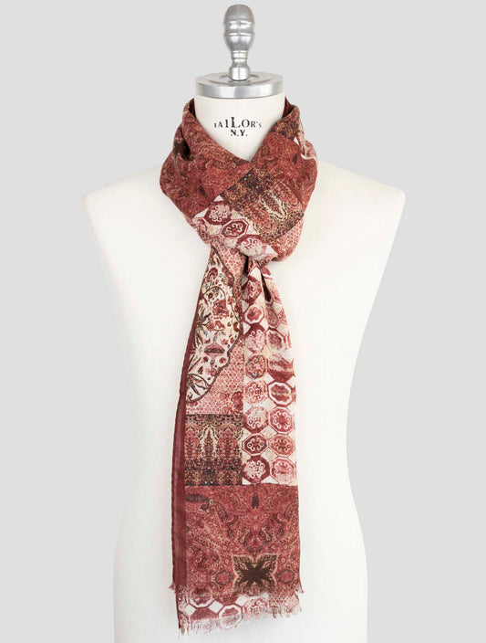 Kiton Multicolor Wool Silk Cashmere Scarf