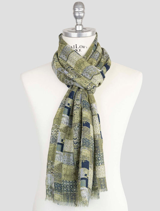 Kiton Multicolor Wool Silk Cashmere Scarf