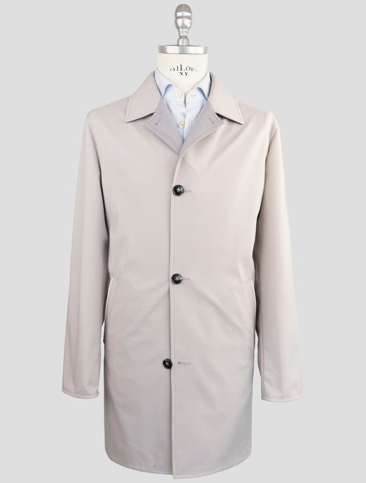 Kiton Gray Cotton Pa Pl Reverse Overcoat
