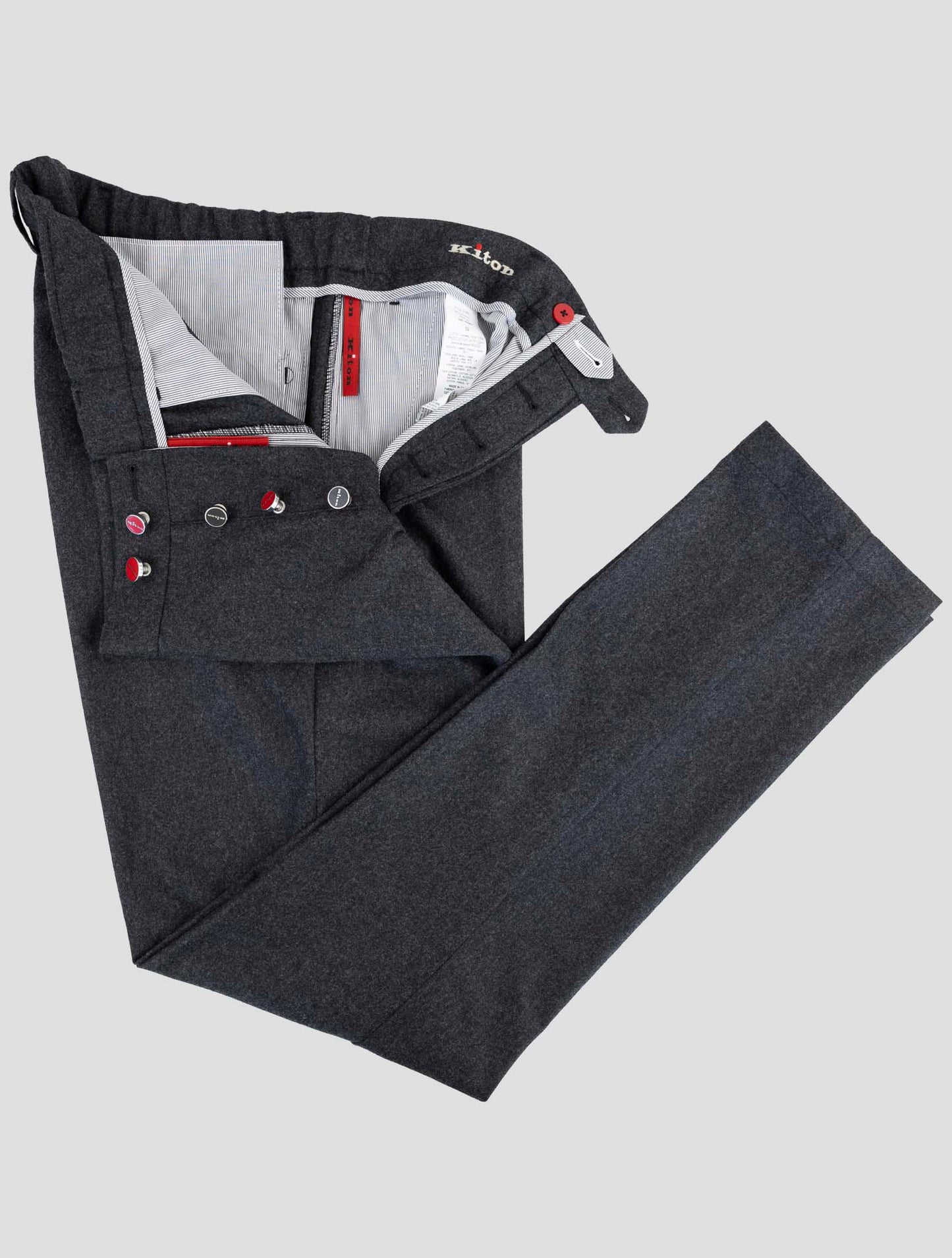 Kiton Dark Gray Wool Pants