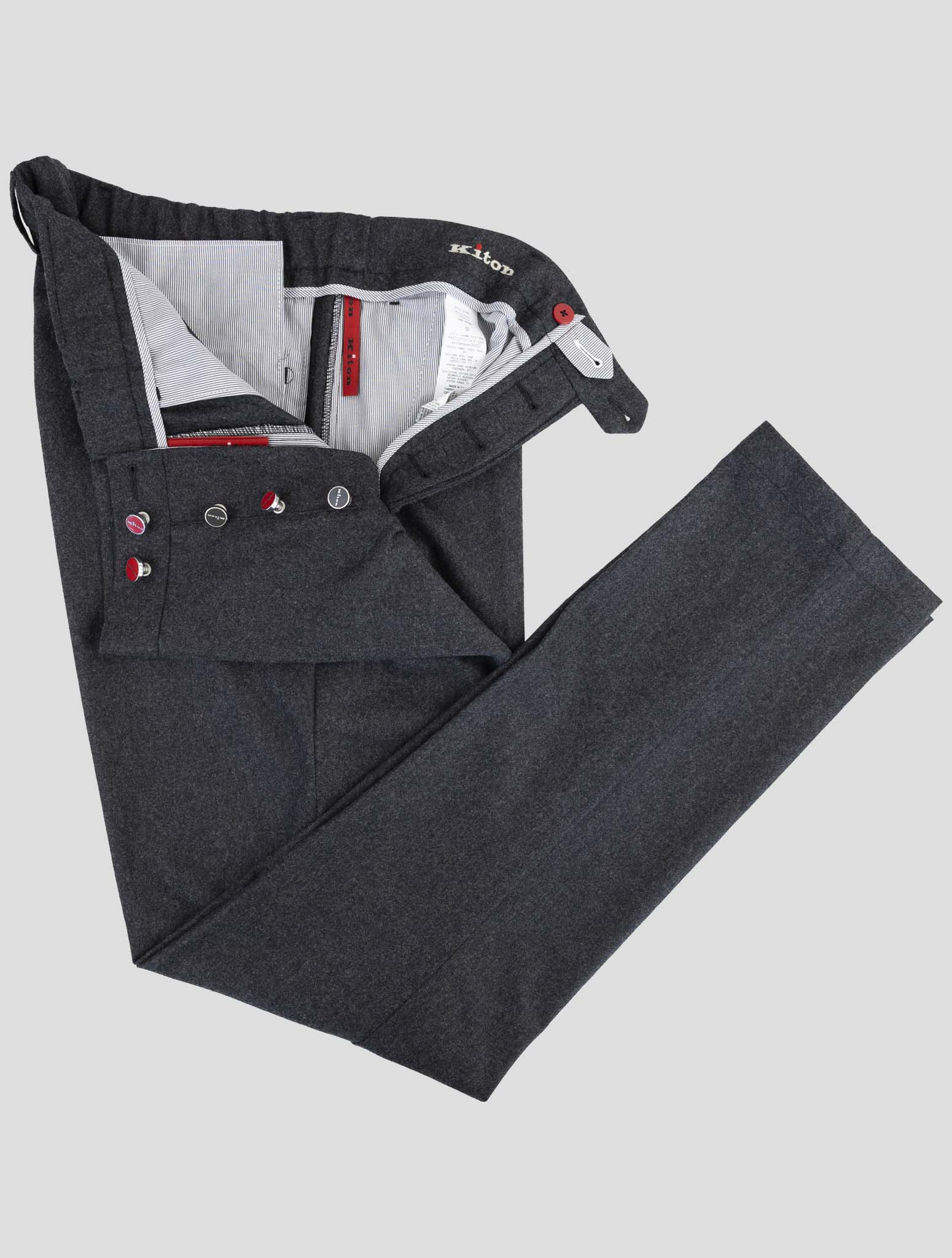 Kiton Dark Gray Wool Pants