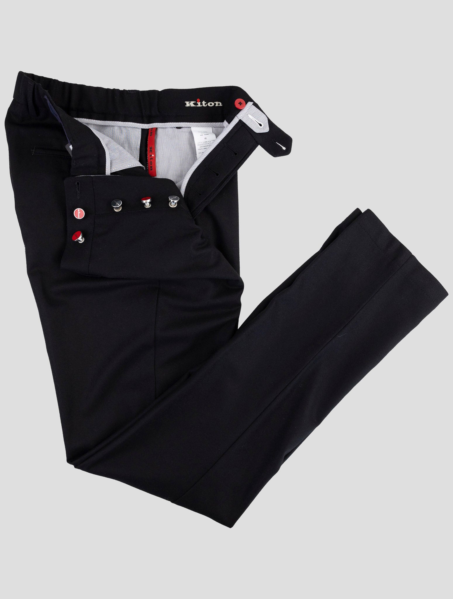 Kiton Black Wool Pants