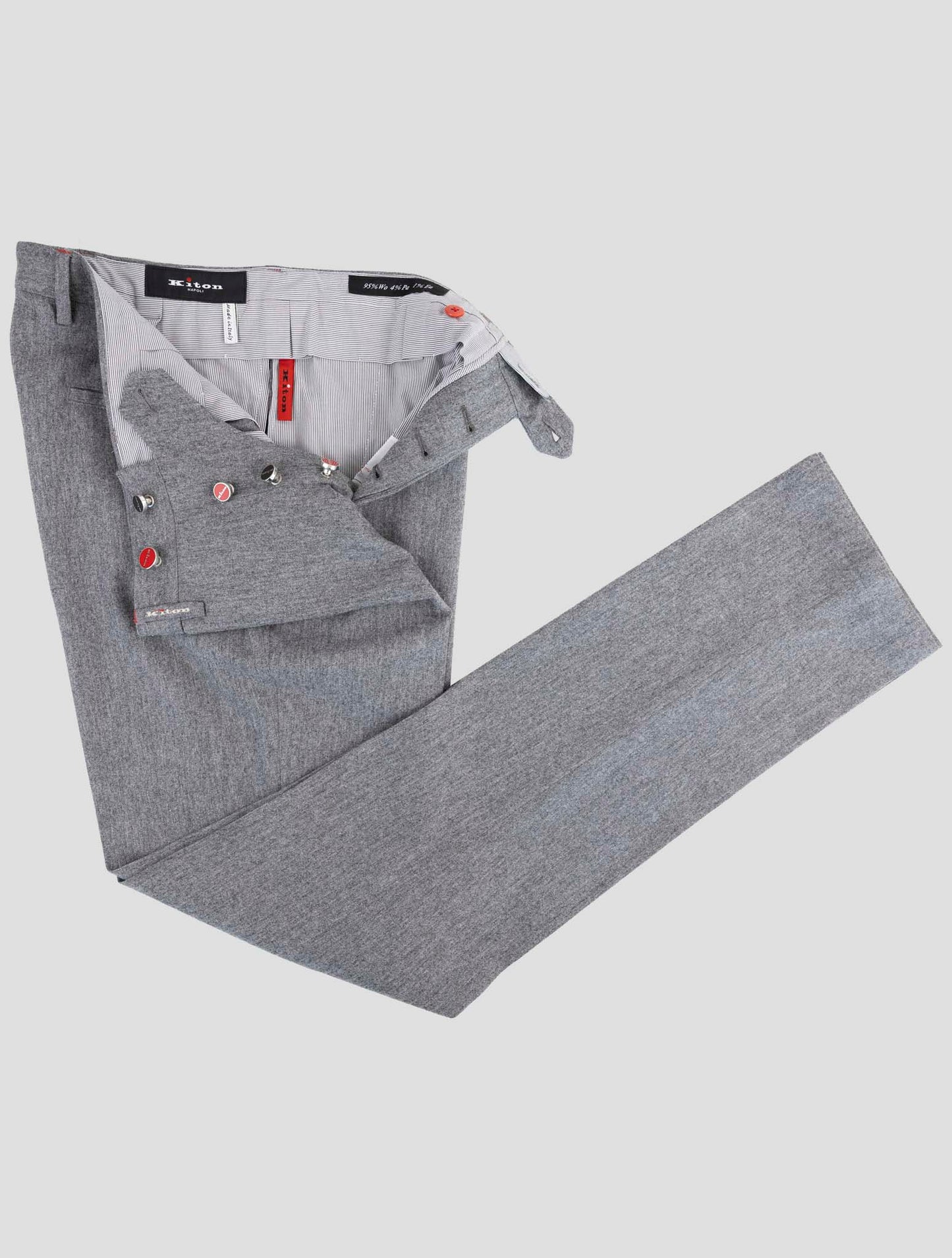 Kiton Gray Wool Pa Ea Pants
