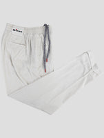 Kiton White Cotton Velvet Pants