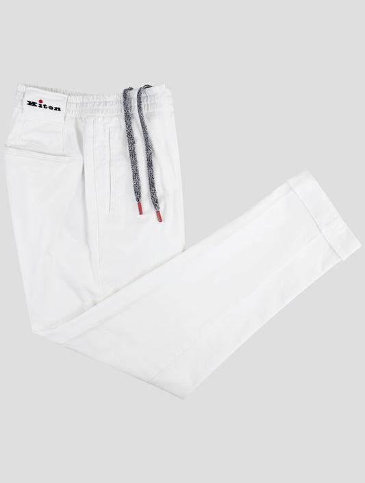 Kiton White Lyocell Cotton Ea Pants
