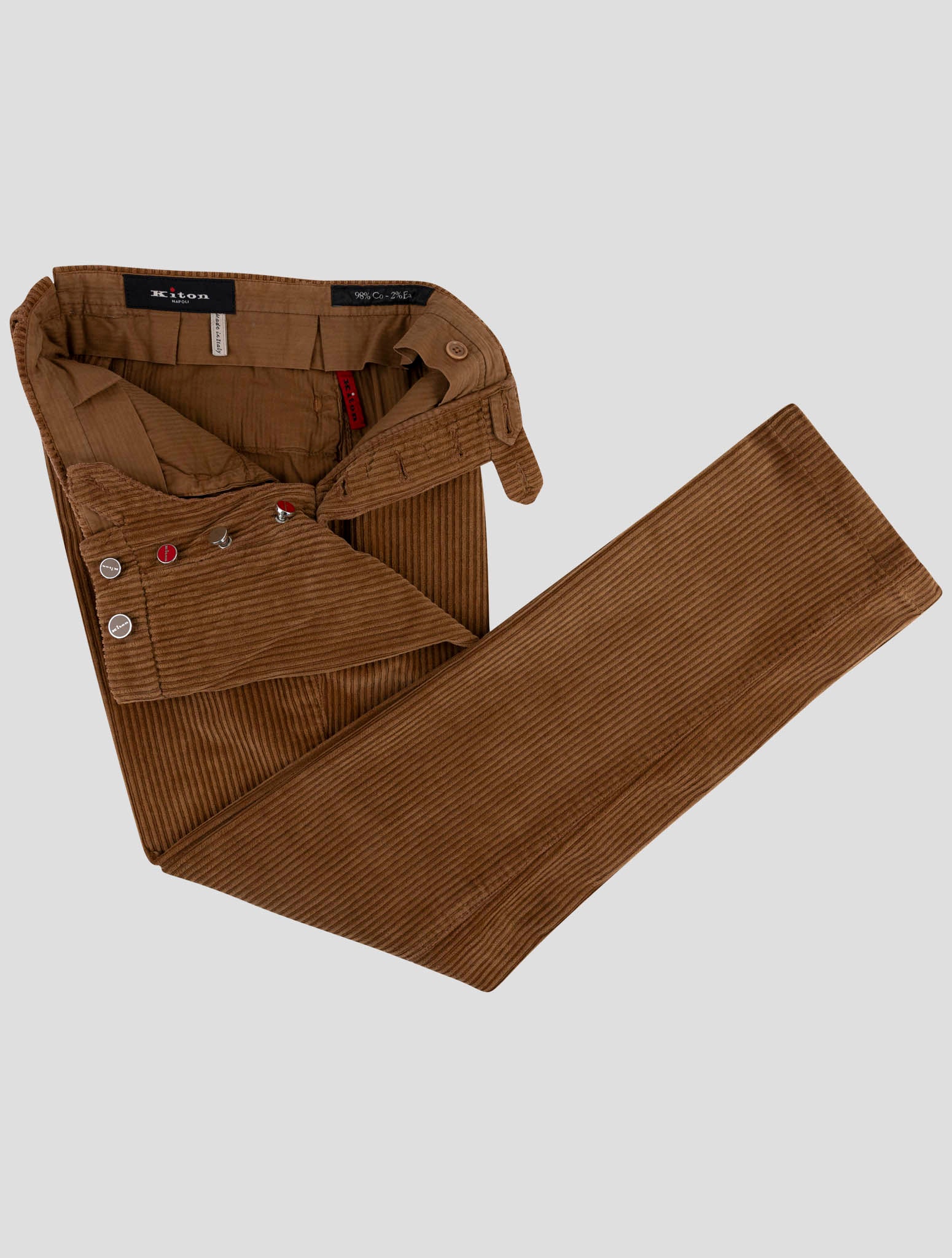 Kiton Brown Cotton Ea Velvet Pants