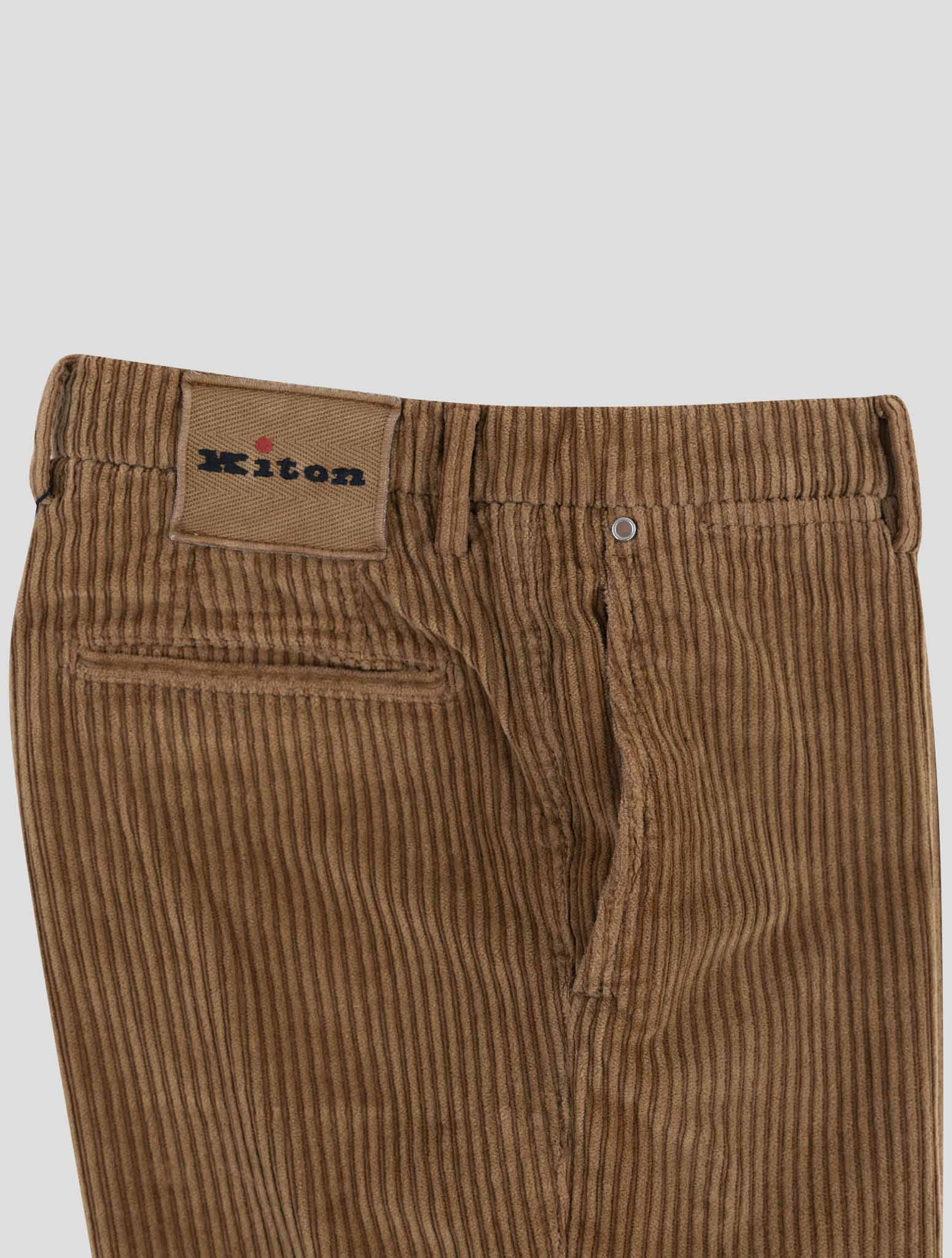 Kiton Brown Cotton Ea Velvet Pants