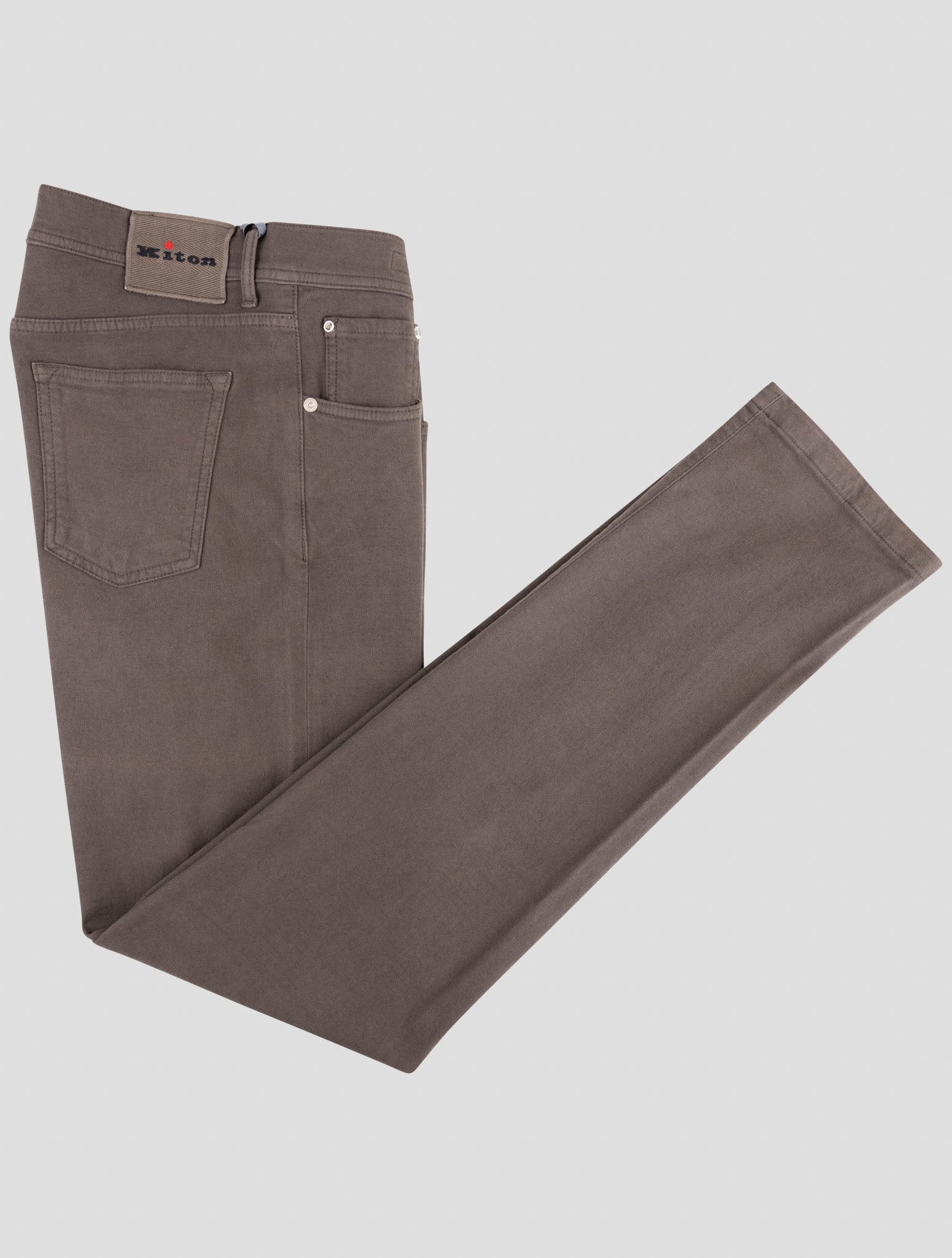 Kiton Brown Cotton Cashmere Ea Jeans