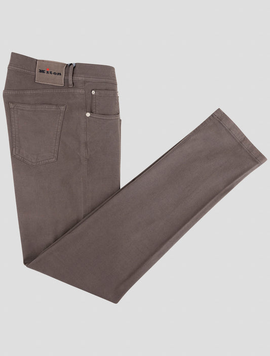 Kiton Brown Cotton Cashmere Ea Jeans