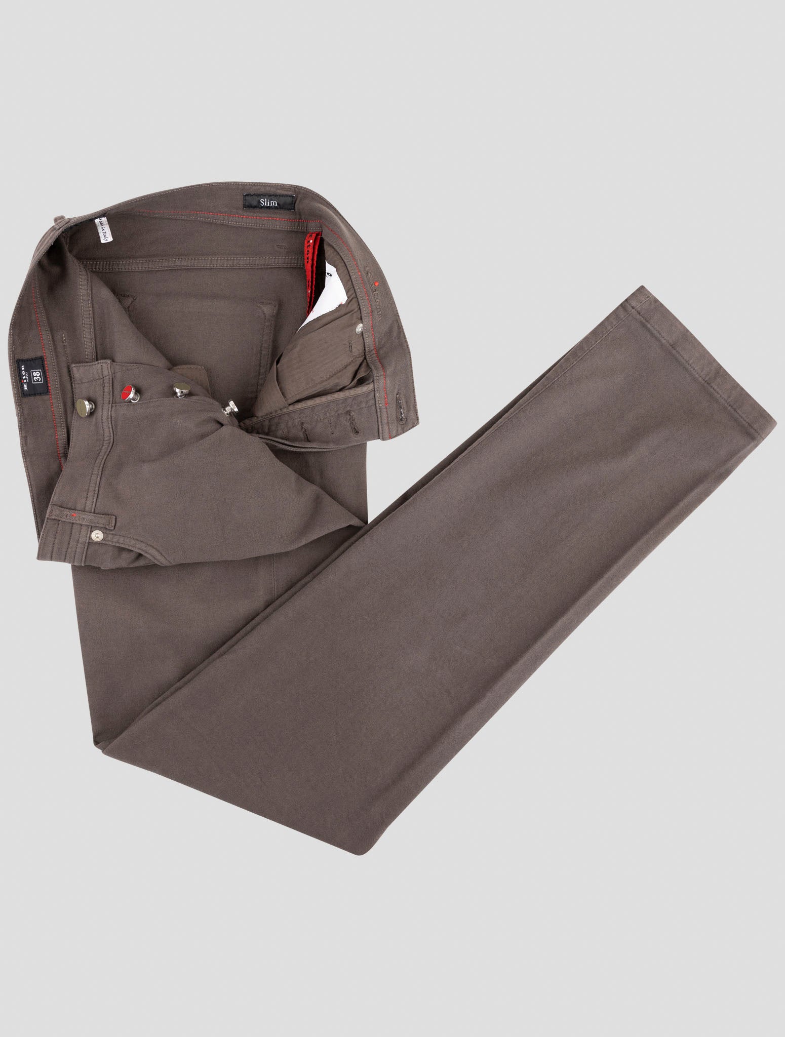 Kiton Brown Cotton Cashmere Ea Jeans