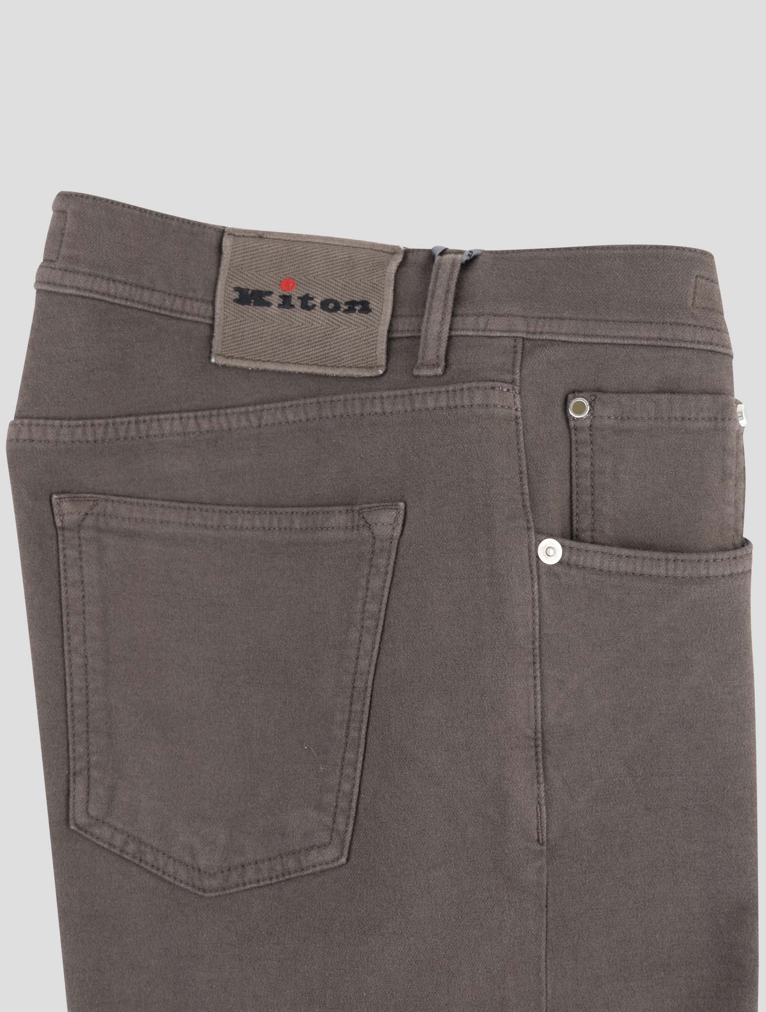 Kiton Brown Cotton Cashmere Ea Jeans