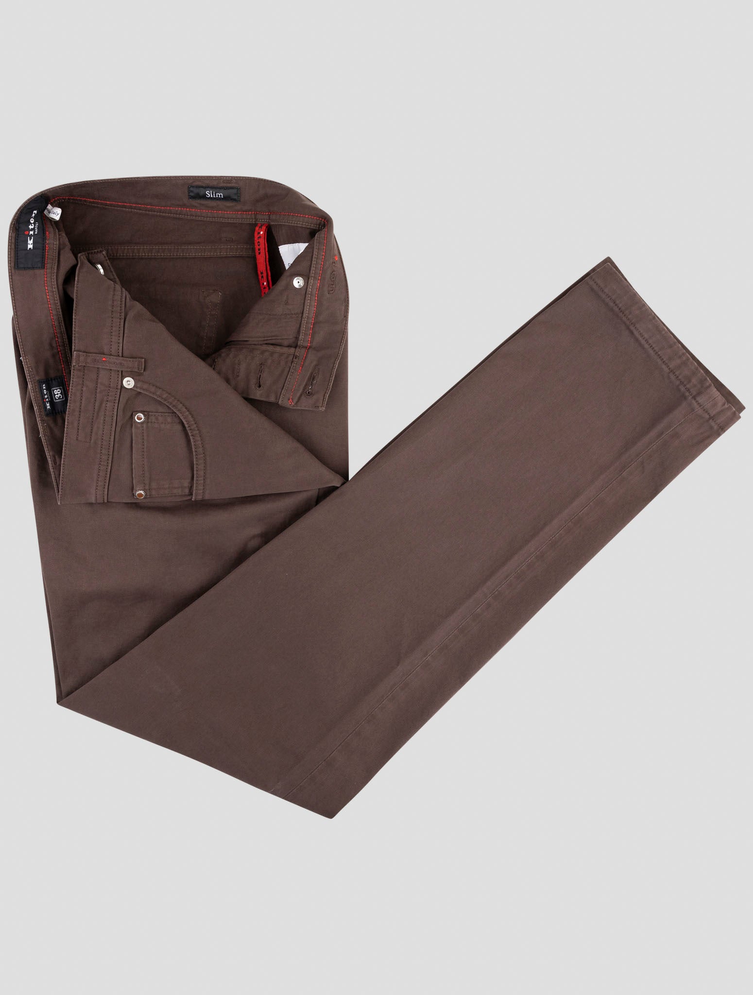 Kiton Brown Cotton Ea Jeans