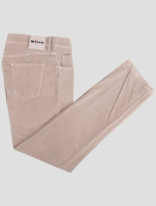 Kiton Brown Cotton Cashmere Ea Velvet Jeans