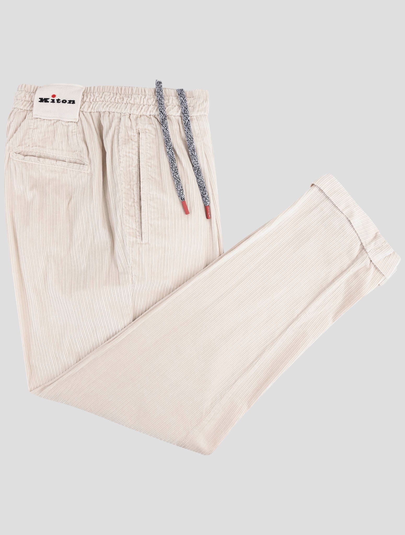 Kiton Beige Cotton Velvet Pants