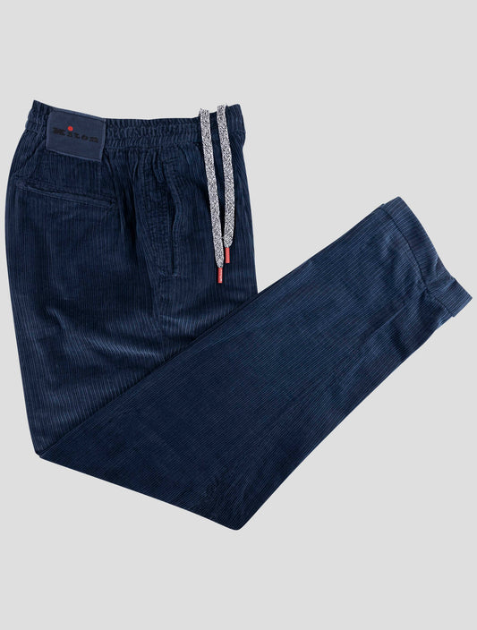 Kiton Blue Cotton Velvet Pants