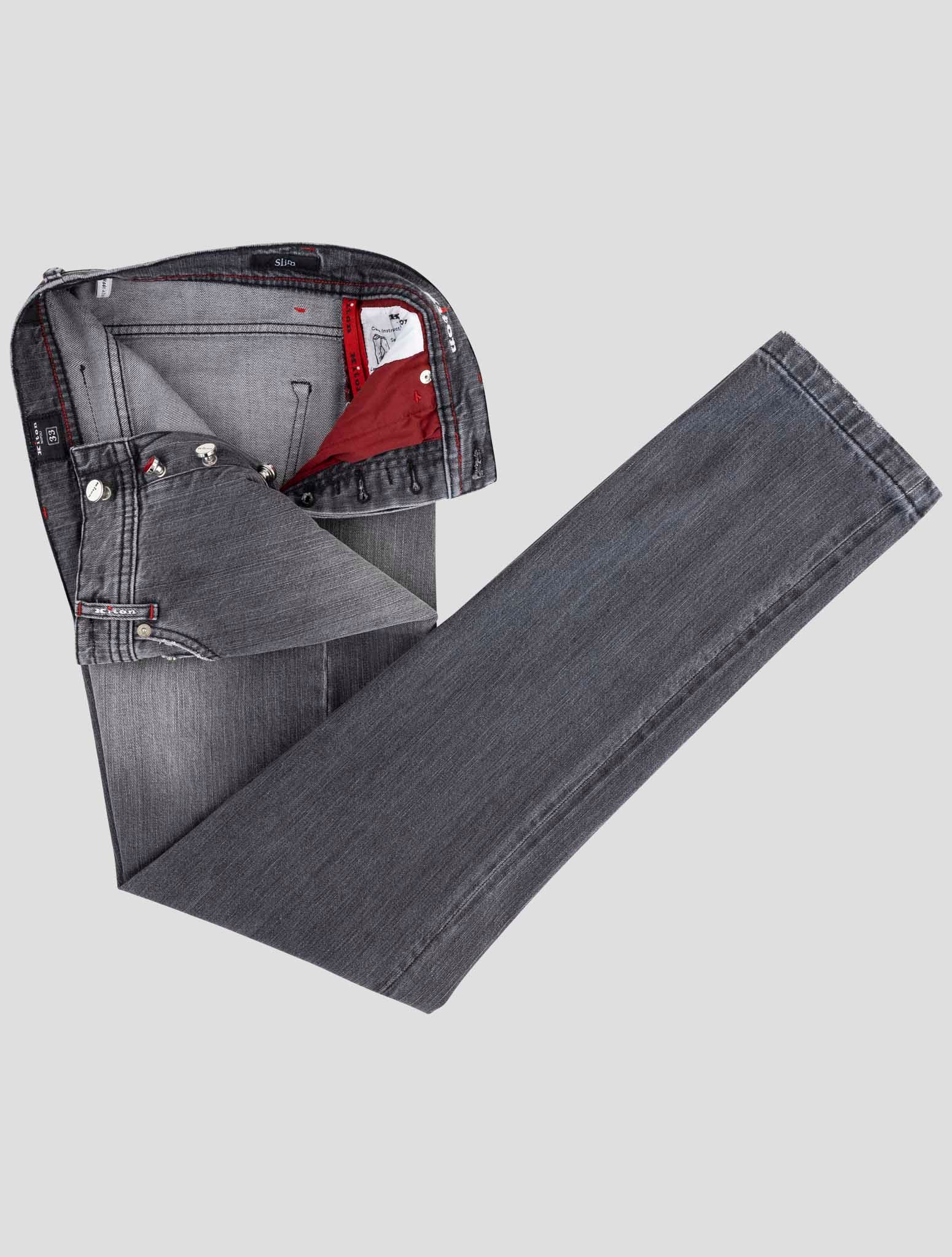 Kiton Gray Cotton Ea Jeans
