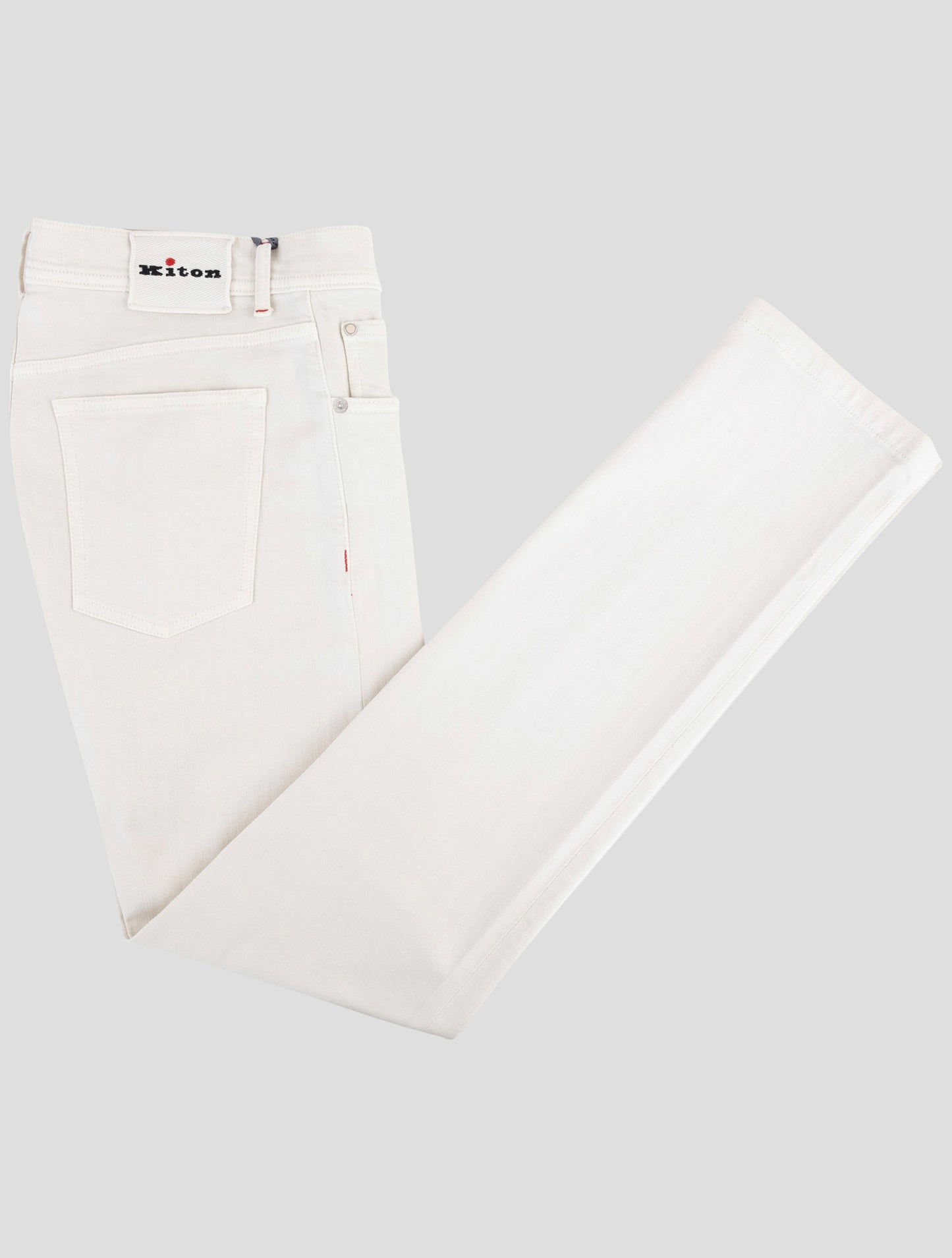 Kiton White Cotton Ea Jeans