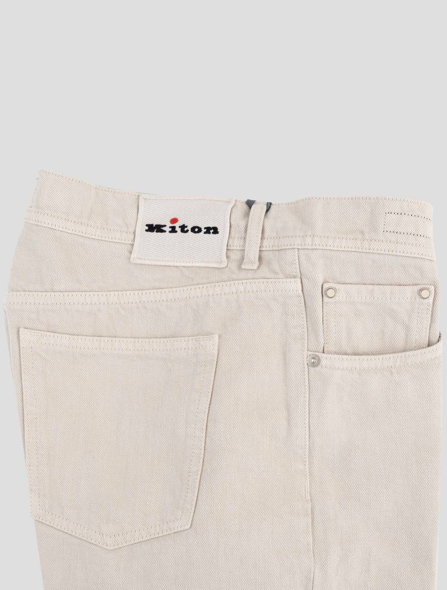 Kiton Beige Cotton Jeans