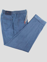 Kiton Blue Cotton Ea Pants
