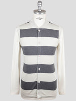 Kiton Gray Beige Cotton Sweater Gilet Cardigan