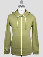 Kiton Green Cotton Silk Sweater Full Zip